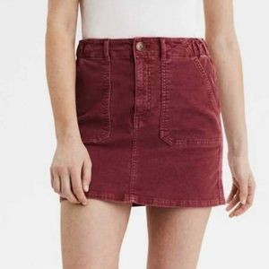 Maroon/pink corduroy American eagle skirt